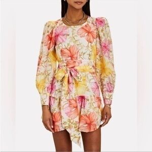 LoveshackFancy Teyana silk and cotton long sleeve mini dress